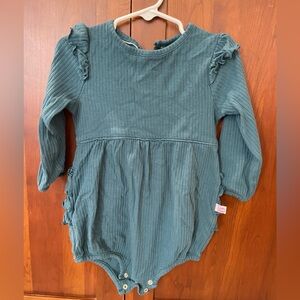 Ruffle Butts Teal Baby bubble Romper
